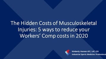 The Hidden Costs of Musculoskeletal Injuries