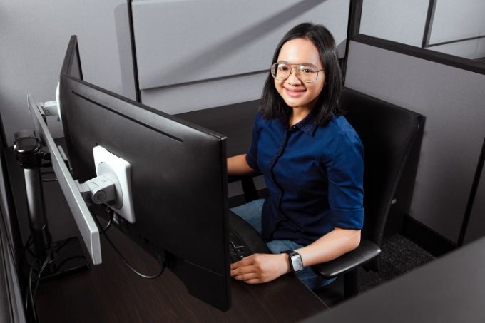 Ergonomic office desk setup
